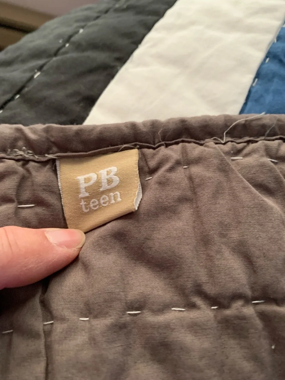 Pottery Barn Teen Multi Colored Quilted Cotton comforter with 2 pillow cases